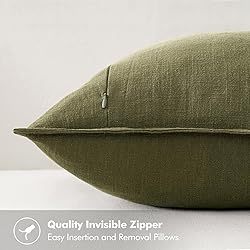 MIULEE Decorative Linen Pillow Covers 24x24 Inch