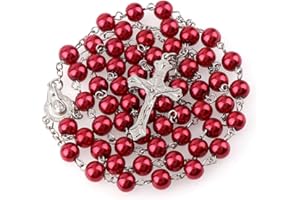 YQZIYOU Rosary Beads Catholic for Women - Confirmation Gifts for Teenage Girl, Artificial Pearl Rosary Beads, Exquisite Gifts for Women
