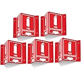 Faittoo Fire Extinguisher Sign, Fire Extinguisher with Down Arrow - 5 Pack 6 x 8 Inches V-Shaped Acrylic Plastic, 4 Pre-Drill