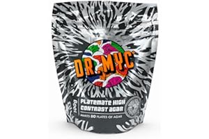 DrMyc.com Platemate High Contrast Malt Extract Agar for Mushroom Cultivation/Mycology - Makes 80-120 Plates. Complete with St