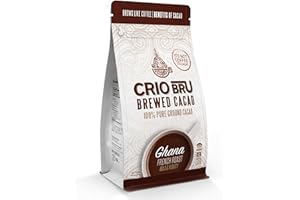 Crio Bru Brewed Cacao Ghana French Roast 1.5lb (24oz) Bag - Coffee Alternative Natural Healthy Drink | 100% Pure Ground Cacao Beans | 99.99% Caffeine Free, Keto, Low Carb, Paleo, Brew And Enjoy Hot or Iced