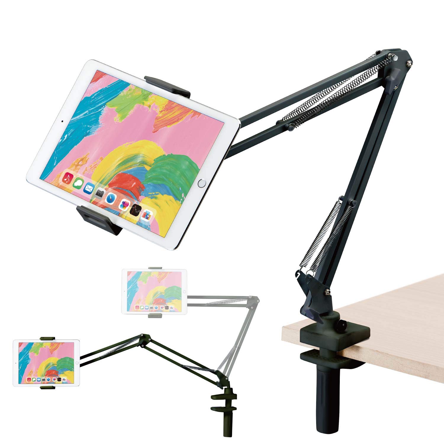 エレコム タブレットスタンド スマホスタンド フレキシブルアーム付き ブラック TB-DSZARMBKN商品画像