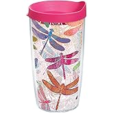Tervis Dragonfly Mandala Made in USA Double Walled Insulated Tumbler Travel Cup Keeps Drinks Cold & Hot, 16oz, Classic