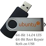 Ubuntu Linux 14.04 Bootable 8GB USB Flash Drive - Includes Boot Repair And Install Guide - Better Than Windows
