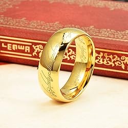THREE KEYS JEWELRY 8mm Tungsten Wedding Ring 18K