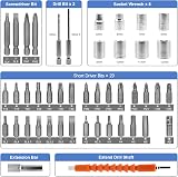 MQFORU 48-in-1 Cordless Screwdriver 3.6V Rechargeable Electric Drill Kit LED view 2