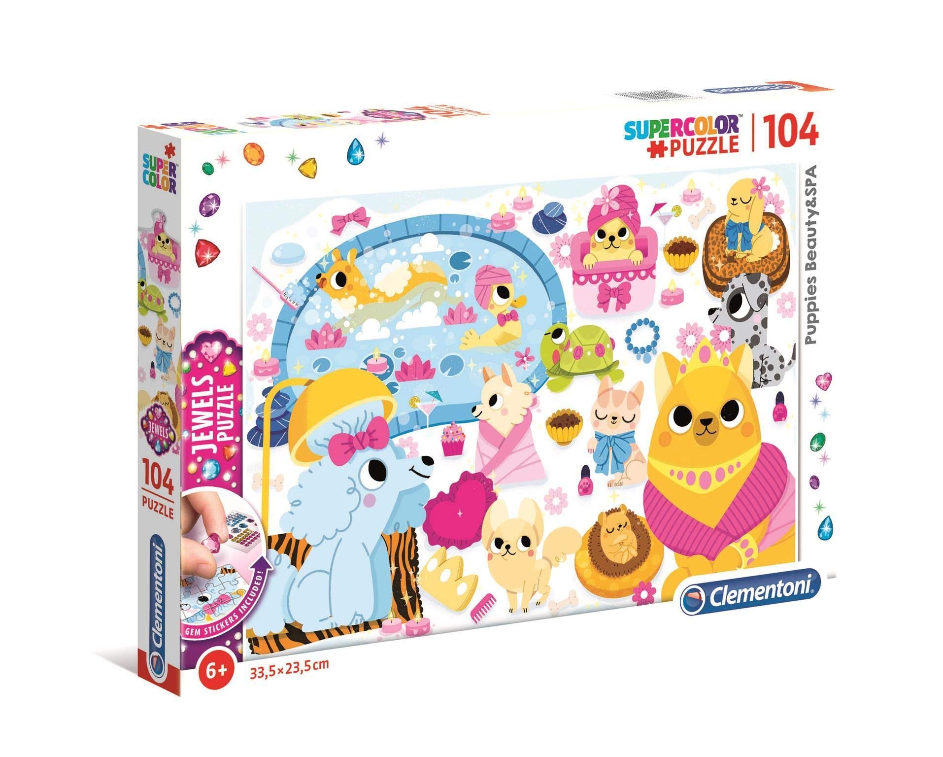 Clementoni - 20167 - Jewels Puzzle - Puppies Beauty & SPA - 104 pieces - Made in Italy - jigsaw puzzle children age 6+