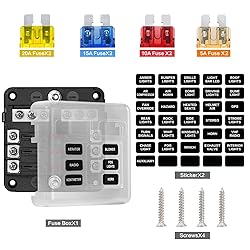 Deyooxi 6 Way Fuse Block,12V Blade Fuse 6 Circuit