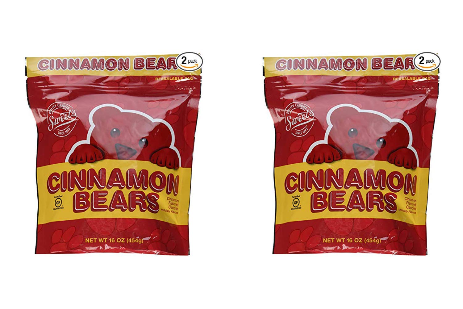 Cinnamon Bears Candy, 16 oz Resealable Bags (Pack of 2) (2