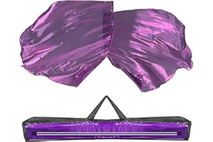 Baisdan 54"x54" Worship Flags with Carrying Bag, Praise Dance Flags for Worship, Beginner Church Dance Flags with Flexible Rods, 2 Pack, Purple