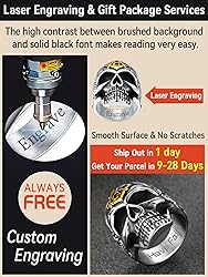 Personalized Custom Sugar Skull Ring, Mens