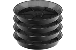 NIMYAU Plant Saucer 12 Inch 4 Pack 10 14 16 18 Plant Trays for Pots Heavy Duty Round Plastic Plant Saucers for Indoors Outdoors, Flower Pot No Holes Plant Drip Trays