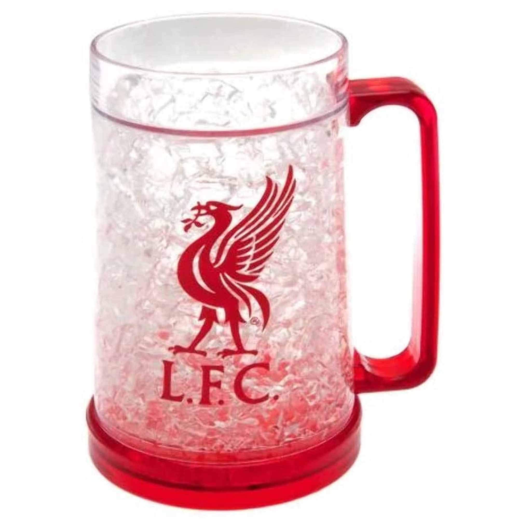LFC Official Liverpool Football Crest Plastic Freezer Tankard for Ice Cold Beer (16oz)