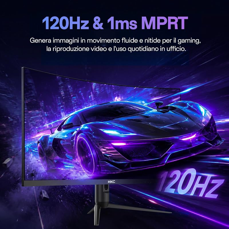 Monitor Gaming Curvo 34 Pollici, UWQHD 120Hz, R1500, HDR400