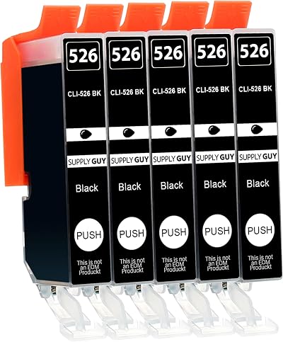 Supply Guy 5x Black Ink Cartridges Compatible Canon CLI-526 for PIXMA IP MG MX