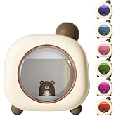 Portable Mini Humidifier, 500ML Cartoon Bear USB Mist Small Humidifier with Colorful Lights, Personal Desktop Humidifier for Bedroom Baby, Portable Humidifier for Office, Plants, Auto Shut-Off