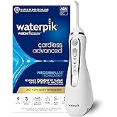 Waterpik Cordless Advanced Portable Water Flosser, Rechargeable, White | 3 Settings, 4 Tips, Travel Bag, for Gums, Teeth, Dental Braces, Implants, Shower Use ADA Accepted WP-580 Packaging May Vary