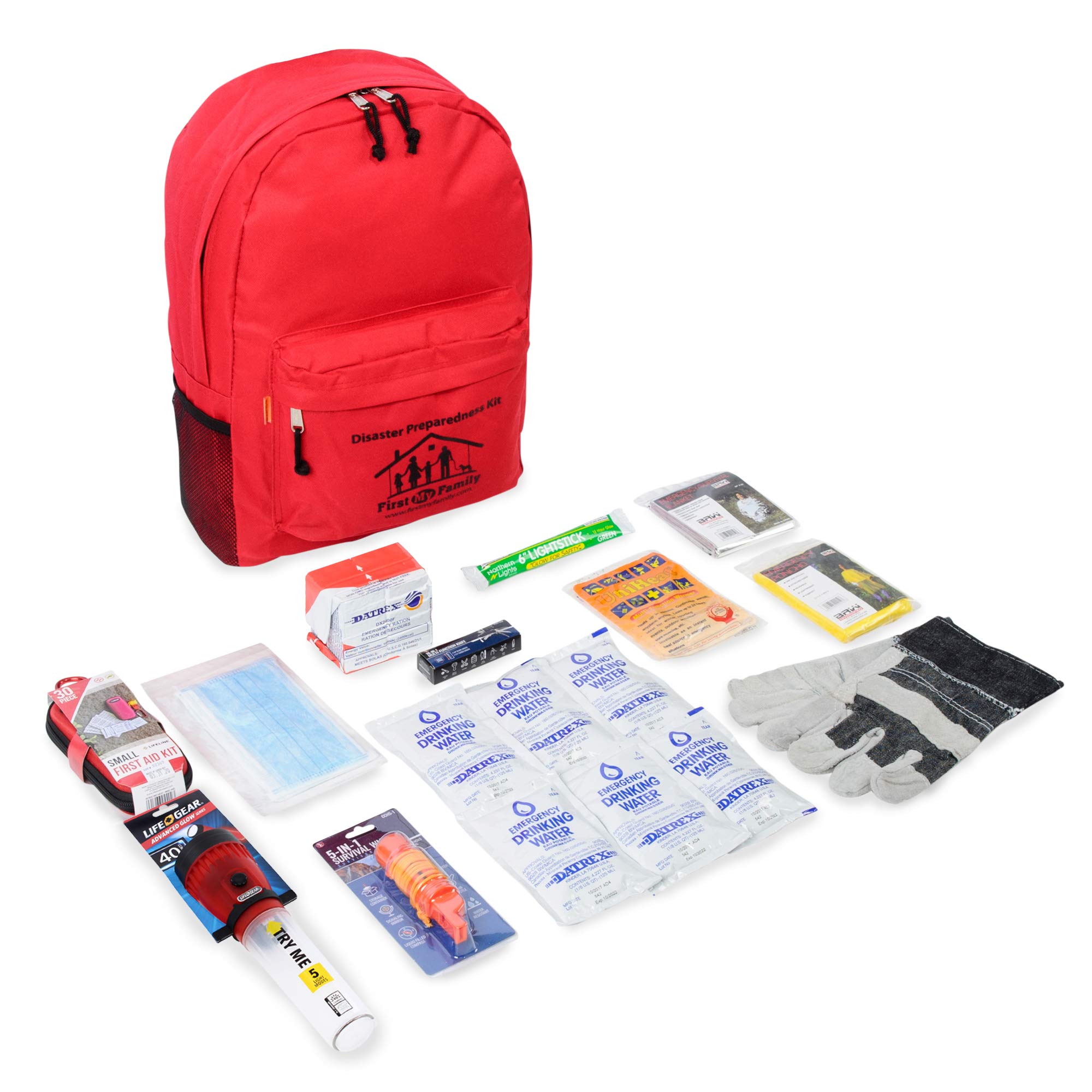 First My Family AllinOne 1 Person, 72 Hour Emergency Survival Kit for