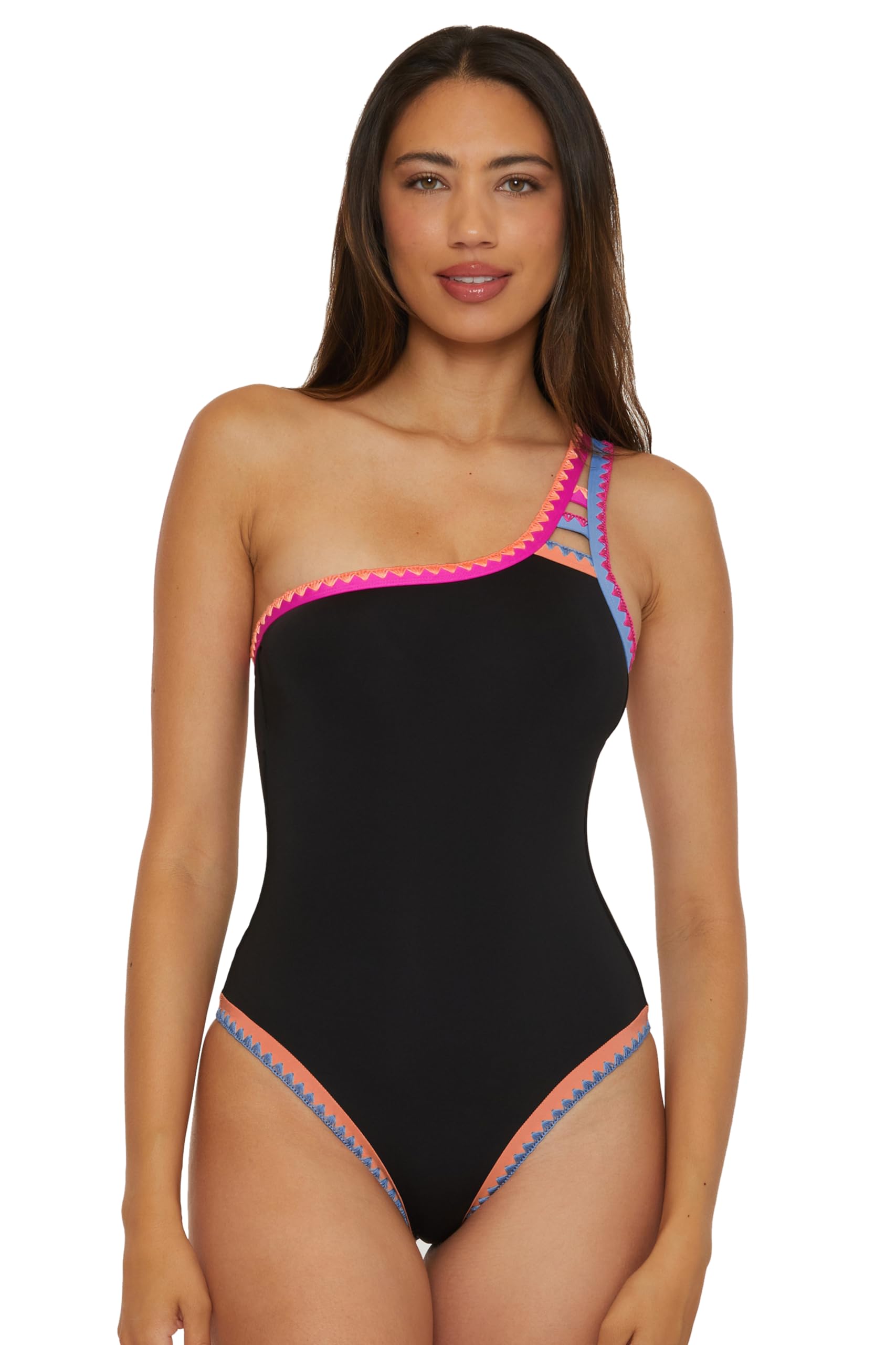 Photo 1 of ** UNKNOWN SIZE***Lucky Women's Standard Avila Asymmetrical One Piece Swimsuit, Adjustable, Tie Back, Bathing Suits, Black