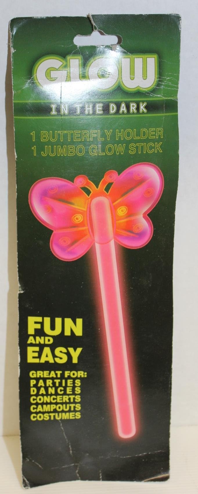 Glow In The Dark Jumbo Glow Stick Butterfly Holder (Pink)