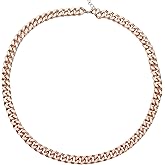 Tondiamo 1 Pack Copper Chain Necklace 24" Pure Copper Cuban Link Necklace for Men Heavy Solid Jewelry Chain, Ideal Gifts for Men and Husbands