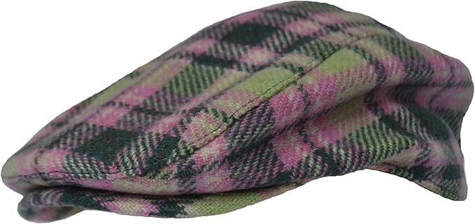 green plaid flat cap