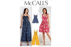 McCall's Patterns M7778 Misses' Dresses, Romper And Jumpsuit Sewing Pattern, A5 (6-8-10-12-14), Multicolor