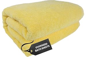 SALBAKOS - Premium Turkish Jumbo Bath Sheet, 100% Turkish Cotton, Absorbent & Ultra Comfy Bath Towel Sheets for Hotel & Spa | 40"x80" (Yellow)