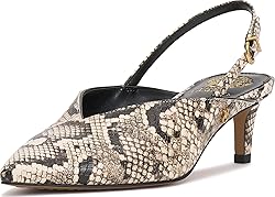 Vince Camuto Women's Kylien Pump, Black/Cream Snake