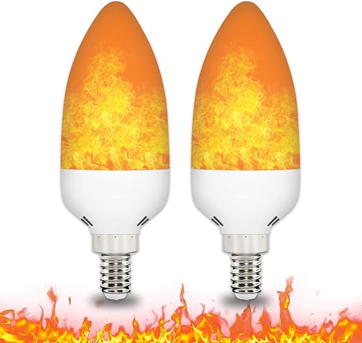 E14 LED Flame Effect Light Bulb 3W Flickering Candle Light Bulbs ...