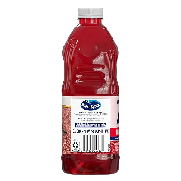 OCEAN SPRAY® ZERO SUGAR CRANBERRY JUICE DRINK, CRANBERRY JUICE DRINK SWEETENED WITH STEVIA, 64 FL OZ BOTTLE