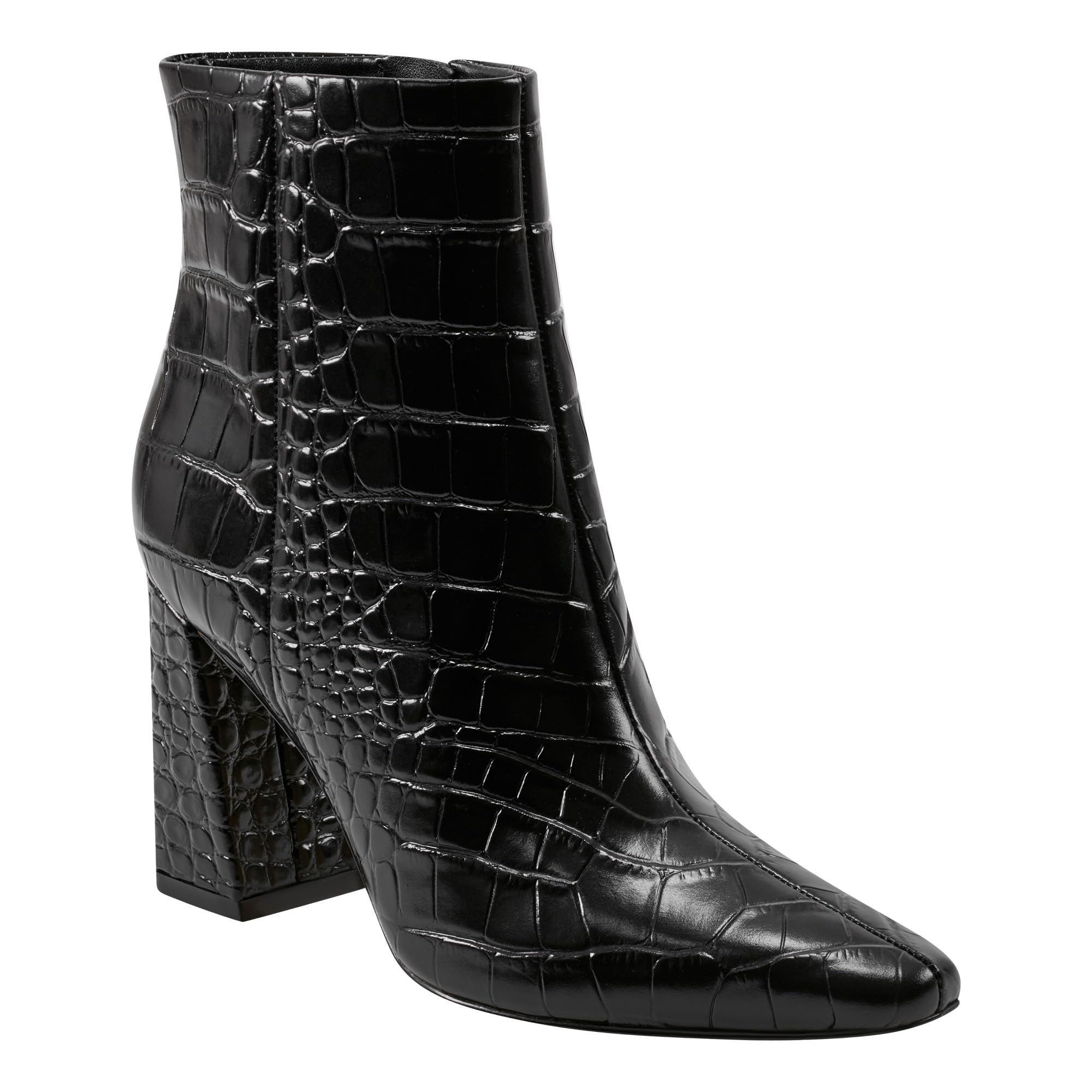 Marc Fisher LTD Women’s Yanara Bootie, Black Croco Leather 001, 5