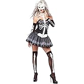 California Costumes Women's Platium Collection - Skeleton Masquerade Adult, Black/White, X-Small
