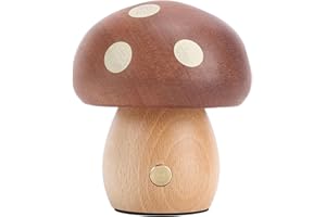 Generic Stepless Dimming Mushroom Night Light Wooden Bedside Lamp for Bedroom Home Decoration, Idea for Children's Bedrooms