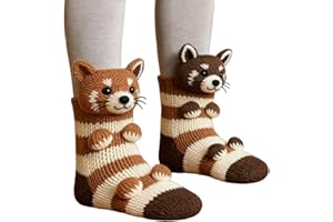 3D Knit Animal Socks,Novelty Floor Sloth Socks for Women,Cute Fuzzy Animals Hug Sock Funny Christmas Gift for Unisex