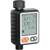 dar darouxiao Hose Timer, 10-Program Digital Watering Timer | 10 independent schedules, 1&ndash;999 min watering, 24/48/72H rain delay, 3.3-in LCD, IP54 outdoor housing