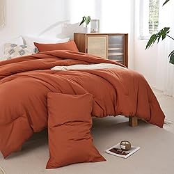 ROSGONIA King Size Comforter Set Burnt