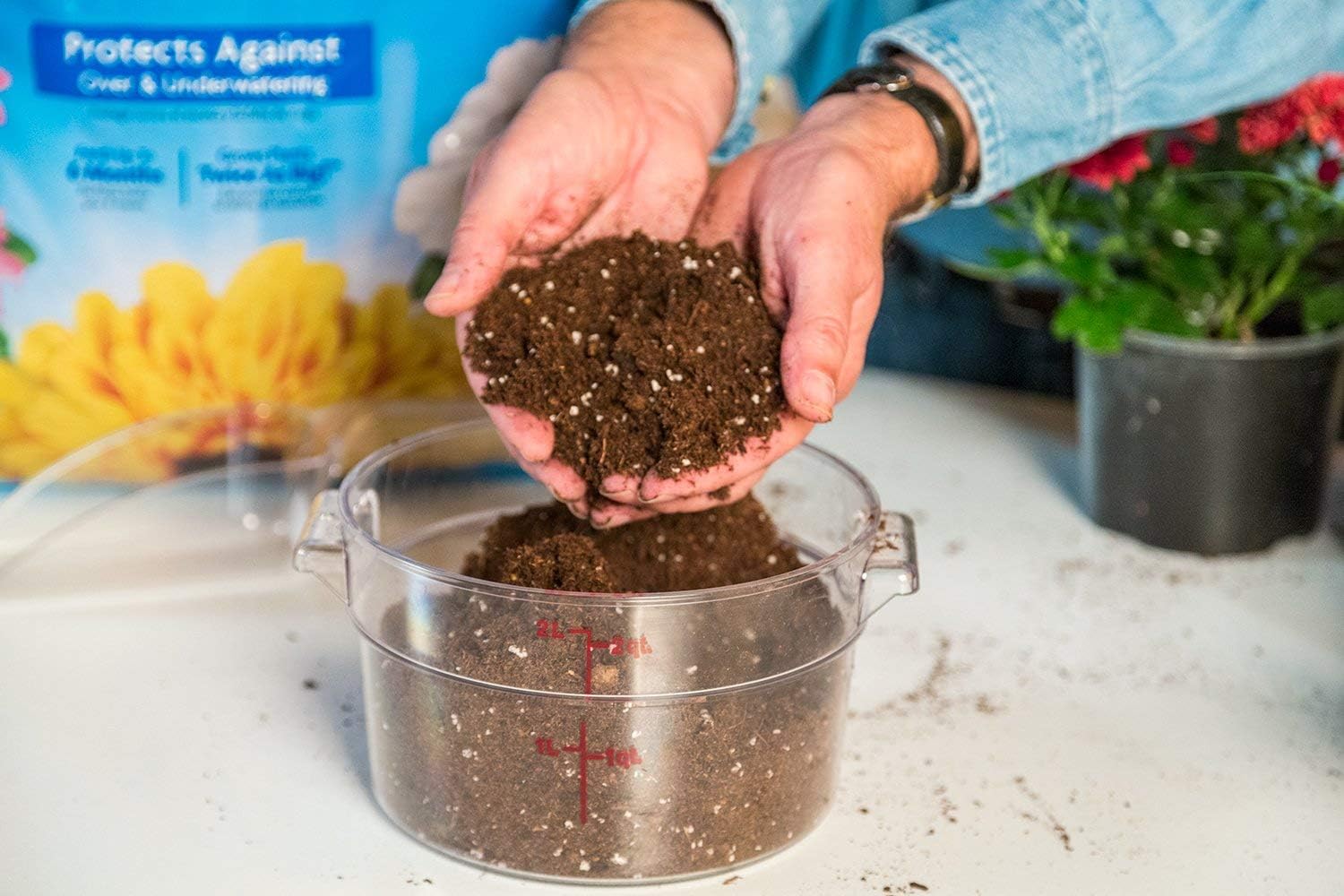 Miracle-Gro Moisture Control Potting Mix 8 qt., Protects Against Over and Under Watering Container Plants, 2 Pack : Garden & Outdoor