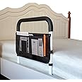 Bed Rails for Elderly Adults Safety with Adjustable Heights Storage Pocket Assist Support Side Railings Seniors Slides Under Mattressbed Cane Guard Bed Handles Bars (Widen(White))