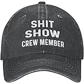POLIFARMER Shit Show Crew Member Cap Men Baseball Cap with Design Caps Black