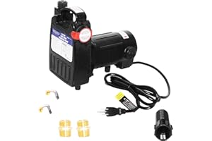 FLOWPAC Water Transfer Pump 115V 1/2 HP 1500 GPH High Pressure Water Transfer Pump with Suction Strainer and Brass Connectors