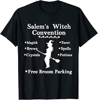 Amazon Com Salem S Witch Convention Magic Tarot Crystals Design T Shirt Clothing