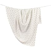 Crane Baby 100% Organic Cotton Poppy Single Baby Swaddle Wrap for Boys and Girls, Gender Neutral Newborn Swaddling Blanket, Baby Registry and Gift, 47 x 47 inches