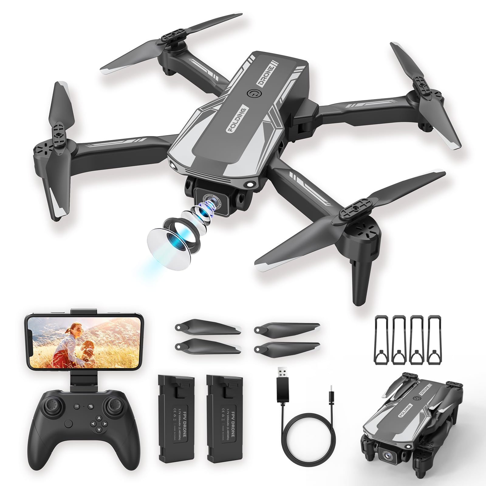 Drones For Kids Beginners - Foldable HD 1080P Drone with Camera,Wifi ...