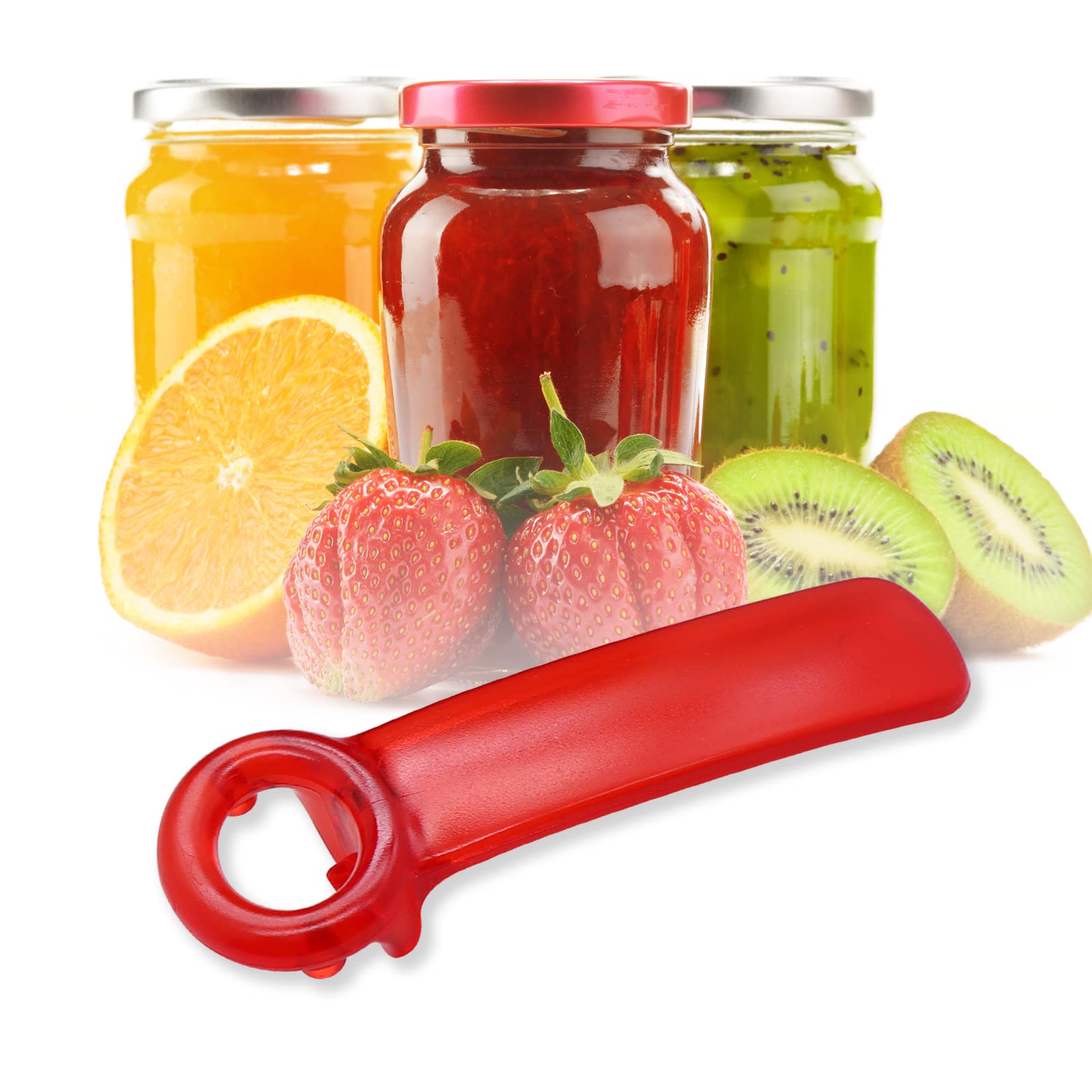 Photo 1 of 1 Pack Red Jar-key Jar Opener The Original Easy Use by Anyone (Transparent)