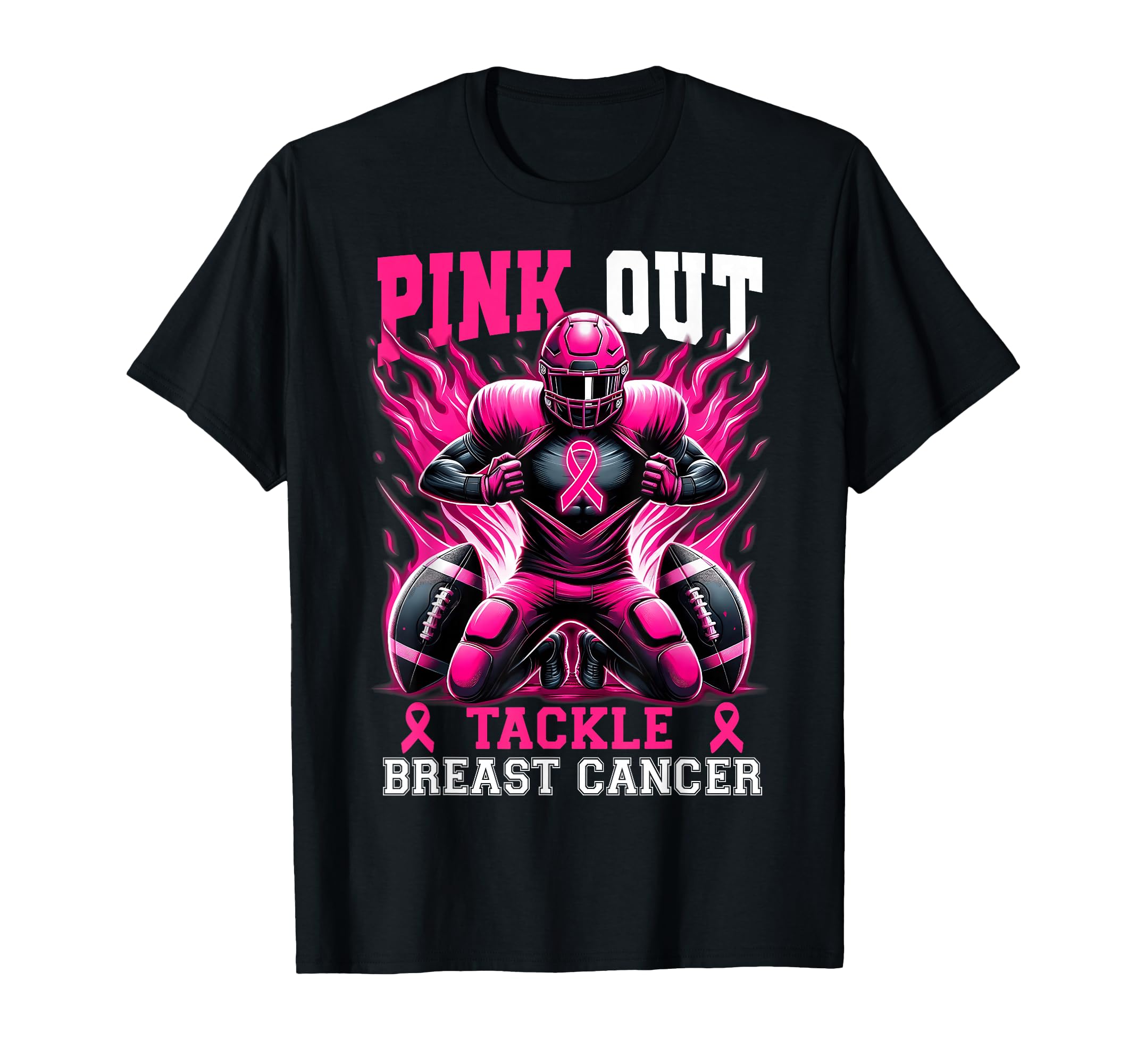 Photo 1 of ***COLOR PINK***Pink Out Tackle Breast Cancer Awareness Football Game Day T-Shirt