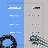 On1shelf Black Corrugated Conduit Split Plastic Flexible Cable Tidy 13mm 5m view 5