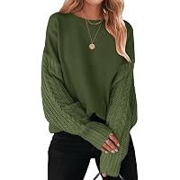 Women's Fall Sweater - Oversized Pullover With Floral Print, Long Sleeve Crewneck - Soft Knitted Top For 2025 Trends