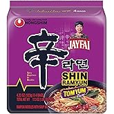 Nongshim Shin Ramyun TomYum Jai Fai Instant Ramyun Noodles with Soup Mix, 4.33 Oz (Pack of 4)