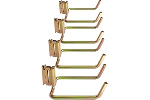 MORSCAN 4 Pack E Track Heavy Duty Shovel Hanger, Large Steel Tool Hook Double J Hook for Store Long Handled Tools in Trailers, Trucks, Vans, Warehouses, Garages, Workshop, Garden Tools Organizers Storage